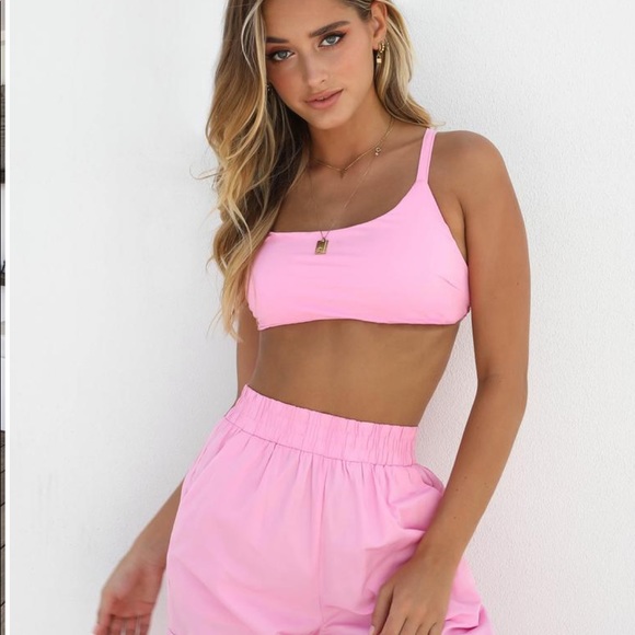 Tiger mist pink floss crop top - Picture 4 of 6